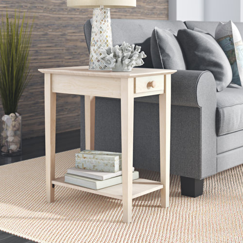 August Grove® Sunbury 25'' Tall Solid Wood End Table with Storage & Reviews Wayfair